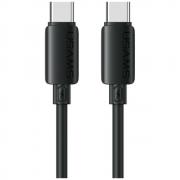 Cablu pentru incarcare si transfer de date USAMS U98, USB-C la USB-C, 60W, 3A, 480 Mbps, 1m, Negru