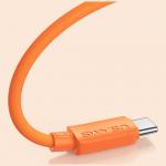 Cablu pentru incarcare si transfer de date USAMS U98, USB-C la USB-C, 60W, 3A, 480 Mbps, 1m, Portocaliu 17 - lerato.ro