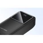 Baterie externa portabila Vention FHMB0, 30000 mAh, 22.5W, USB/USB-C, Afisaj LED, Cablu USB-C 30 cm inclus, Negru 3 - lerato.ro