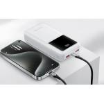 Baterie externa portabila Vention FHMW0, 30000 mAh, 22.5W, USB/USB-C, Afisaj LED, Cablu USB-C 30 cm inclus, Alb 4 - lerato.ro