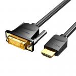 Cablu video Vention ABFBG, DVI 24+1 tata - HDMI tata, 4K, 60Hz, 1.5m, Negru 3 - lerato.ro