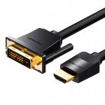 Cablu video Vention ABFBH, DVI 24+1 tata - HDMI tata, 4K, 60Hz, 2m, Negru 2 - lerato.ro