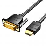 Cablu video Vention ABFBI, DVI 24+1 tata - HDMI tata, 4K, 60Hz, 3m, Negru 3 - lerato.ro