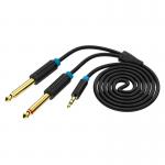 Cablu audio Vention BACBJ, 1x Jack 3.5mm la 2x Jack 6.35mm tata, 5m, Negru 4 - lerato.ro