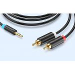 Cablu audio Vention BCLBK, tata jack 3.5 mm la 2x tata RCA, 8m, Negru 3 - lerato.ro