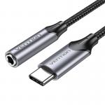 Cablu audio Vention BGMHF, tata USB-C la mama Jack 3.5 mm, Lungime 1m, Negru 2 - lerato.ro