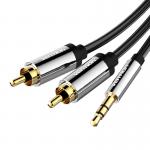 Cablu audio Vention BCFBG, 1x jack 3.5 mm tata la 2x RCA tata, 1.5m, Negru 3 - lerato.ro