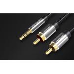 Cablu audio Vention BCFBI, 1x jack 3.5 mm tata la 2x RCA tata, 3m, Negru 4 - lerato.ro
