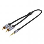 Cablu audio Vention BCNBD, 1x jack 3.5 mm tata la 2x RCA tata, 50cm, Gri 2 - lerato.ro