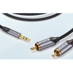 Cablu audio Vention BCNBK, 1x jack 3.5 mm tata la 2x RCA tata, 8m, Gri 3 - lerato.ro