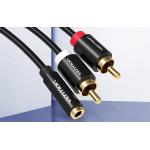 Cablu audio Vention VAB-R01-B200, mama mini jack 3.5 mm la 2x tata RCA, 2m, Negru 3 - lerato.ro