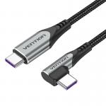 Cablu pentru incarcare si transfer de date Vention TAKHF, 2x USB-C, PD 100W, 5A, 1m, Negru 2 - lerato.ro