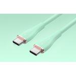 Cablu pentru incarcare si transfer de date Vention TAWGG, 2x USB-C, PD 100W, 5A, 1.5m, Verde 5 - lerato.ro