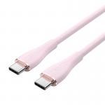 Cablu pentru incarcare si transfer de date Vention TAWPF, 2x USB-C, PD 100W, 5A, 1m, Roz 4 - lerato.ro