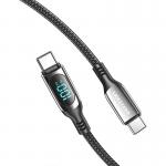 Cablu pentru incarcare si transfer de date Vention TAYBAV, 2x USB-C, Afisaj LED, 100W, 5A, 1.2m, Negru 7 - lerato.ro