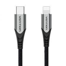 Cabluri de date si incarcare, Cablu pentru incarcare si transfer de date Vention TACHH MFi, USB-C/Lightning, 3A, 2m, Negru, lerato.ro