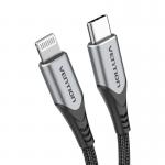 Cablu pentru incarcare si transfer de date Vention TACHH MFi, USB-C/Lightning, 3A, 2m, Negru 6 - lerato.ro