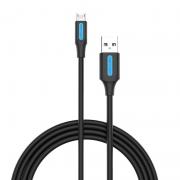 Cablu pentru incarcare si transfer de date Vention COLBG, USB/Micro-USB, 3A, 1.5m, Negru