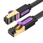 Cablu retea Vention Flat ICABN Ethernet Cat. 7, mufat 2xRJ45, UTP, 10Gbps, lungime 15m, Negru 2 - lerato.ro