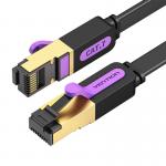 Cablu retea Vention Flat ICABD Ethernet Cat. 7, mufat 2xRJ45, UTP, 10Gbps, lungime 50cm, Negru 2 - lerato.ro