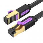 Cablu retea Vention Flat ICABK Ethernet Cat. 7, mufat 2xRJ45, UTP, 10Gbps, lungime 8m, Negru 2 - lerato.ro