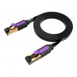 Cablu retea Vention Flat ICABK Ethernet Cat. 7, mufat 2xRJ45, UTP, 10Gbps, lungime 8m, Negru 3 - lerato.ro