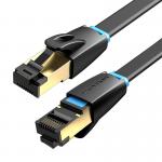 Cablu retea plat Vention IKCBG Ethernet, Cat. 8, mufat 2xRJ45, U/FTP, lungime 1.5m, 40Gbps, Negru 2 - lerato.ro