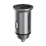 Incarcator auto Vention FFEH0, 2x USB, 30W, Quick Charge 3.0, Gri 3 - lerato.ro