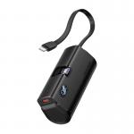 Baterie externa portabila Vention FHQW0, 4800 mAh , 22.5W, Afisaj LED, USB-C, Cablu Lightning incorporat, Negru 3 - lerato.ro