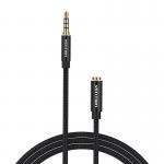 Cablu audio TRRS Vention BHCBI, tata mini jack 3.5 mm la mama mini jack 3.5 mm, 3m, Negru 2 - lerato.ro