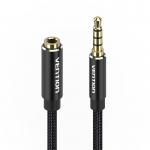 Cablu audio TRRS Vention BHCBI, tata mini jack 3.5 mm la mama mini jack 3.5 mm, 3m, Negru 3 - lerato.ro