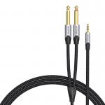 Cablu audio Vention BARHK, Jack 3.5mm tata la 2x Jack 6.35mm tata, 8m, Negru/Gri 2 - lerato.ro