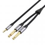 Cablu audio Vention BARHL, Jack 3.5mm tata la 2x Jack 6.35mm tata, 10m, Negru/Gri 4 - lerato.ro