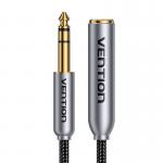 Cablu audio Vention BCXHF, tata jack 6.35 mm la mama jack 6.35 mm, 1m, Negru/Gri 2 - lerato.ro