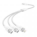 Cablu Vention CTPWG, USB la USB-C/Micro-USB/Lightning, 1.5m, Alb 2 - lerato.ro