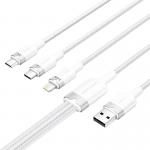 Cablu Vention CTPWG, USB la USB-C/Micro-USB/Lightning, 1.5m, Alb 3 - lerato.ro