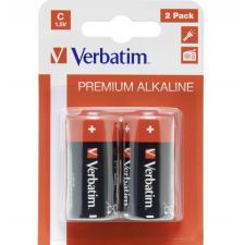 Set 2 baterii Verbatim Alkaline, C, Negru/Rosu