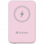 Baterie externa portabila Verbatim Charge'n'Go, 10000 mAh, PD 20W, Wireless 15W, USB-C, Roz 2 - lerato.ro