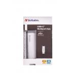 Adaptor HUB 4-in-1 Verbatim Multiport, USB-C - 4x USB 3.2 Gen 1, Gri 5 - lerato.ro