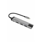 Adaptor HUB 5-in-1 Verbatim Multiport, USB-C - 2x USB 3.0, 1x USB-C, 1x HDMI, 1x RJ45, Gri 2 - lerato.ro