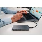 Adaptor HUB 14-in-1 Verbatim Multiport Pro, USB-C - 2x HDMI, 1x VGA, 1x RJ45, 5x USB, 2x USB-C, 1x Mini Jack 3.5mm, 1x MicroSD, 1x SD, Gri 8 - lerato.ro