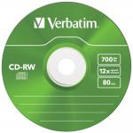 Set 5 bucati Verbatim CD-RW COLOUR SL, 700MB, Viteza 12x, Graphics 3 - lerato.ro