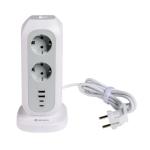 Prelungitor pentru interior Verbatim Vertical Power Strip, 11 prize, 2xUSB-A, 2xUSB-C, 3600W, 16A, Alb 2 - lerato.ro
