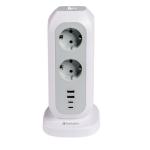 Prelungitor pentru interior Verbatim Vertical Power Strip, 11 prize, 2xUSB-A, 2xUSB-C, 3600W, 16A, Alb 4 - lerato.ro