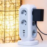 Prelungitor pentru interior Verbatim Vertical Power Strip, 11 prize, 2xUSB-A, 2xUSB-C, 3600W, 16A, Alb 5 - lerato.ro