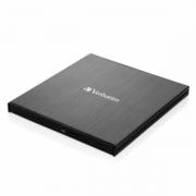 Blu-Ray Writer extern Verbatim Slimline, USB-C 3.2 Gen 1, 1.5 Gb/s, Viteza 6x/4x, USB-C la USB-A inclus, Negru