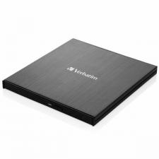 Blu-Ray Writer extern Verbatim Slimline, Ultra HD 4K, USB-C 3.2 Gen 1, 1.5 Gb/s, Viteza 6x/4x, USB-C la USB-A inclus, Negru