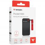 SSD extern portabil Verbatim cu breloc, 1TB, USB-C 3.2, dimensiuni: 96.1 x 45.1 x 10 mm, greutate: 58g, Negru/Rosu 8 - lerato.ro