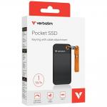 SSD extern portabil Verbatim cu breloc, 1TB, USB-C 3.2, dimensiuni: 96.1 x 45.1 x 10 mm, greutate: 58g, Negru/Portocaliu 7 - lerato.ro