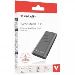 SSD extern portabil Verbatim TurboMetal, 2TB, USB-C 4, dimensiuni: 105.8 x 55 x 18.1 mm, greutate: 150g, Gri 12 - lerato.ro